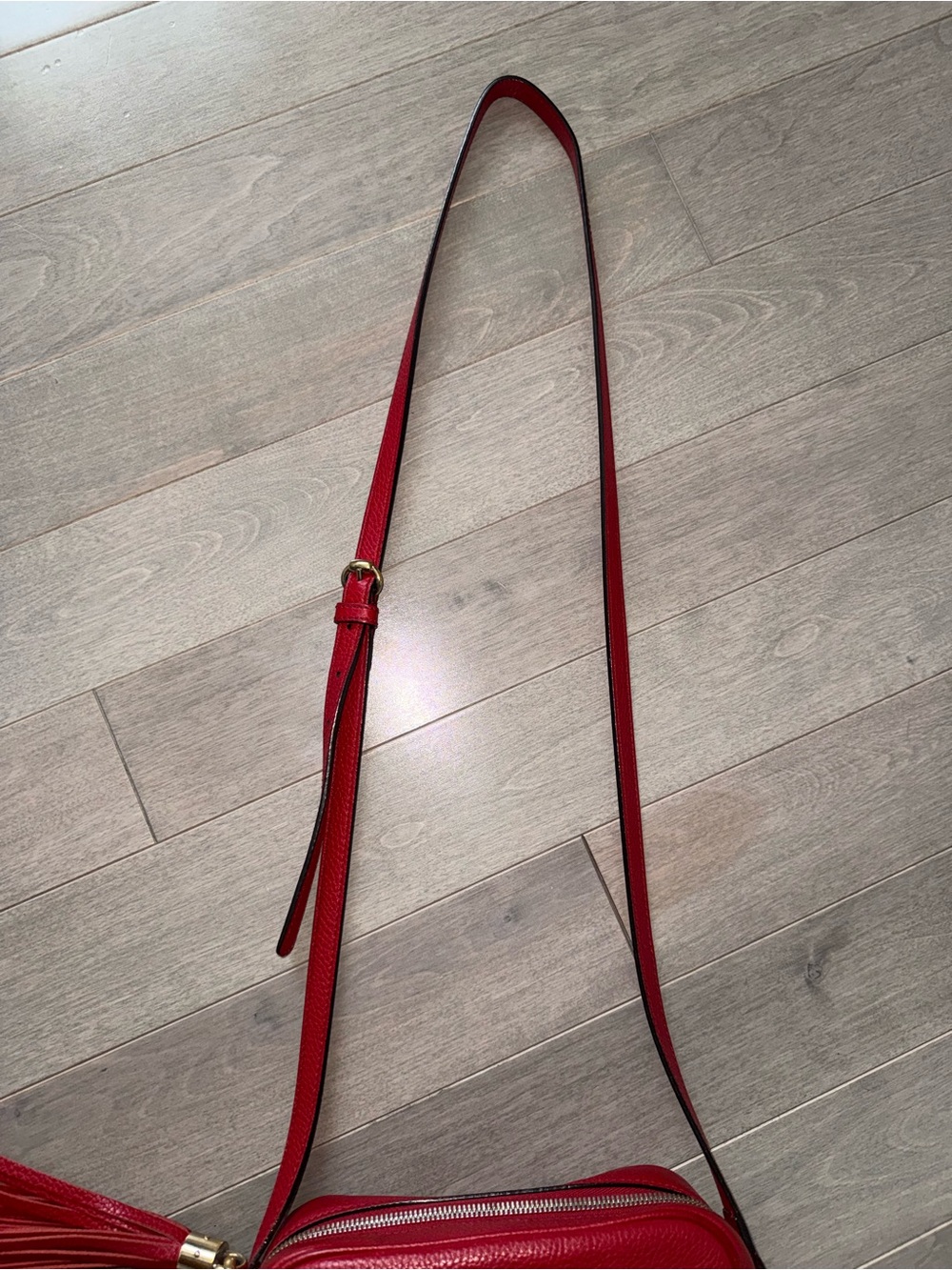 Gucci Soho Disco Leather Crossbody Bag Red - Picture 6 of 13
